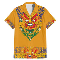 Haiti Flag Traditional Dashiki Family Matching Mermaid Dress and Hawaiian Shirt Yellow Color