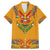Haiti Flag Traditional Dashiki Family Matching Mermaid Dress and Hawaiian Shirt Yellow Color