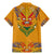 Haiti Flag Traditional Dashiki Family Matching Mermaid Dress and Hawaiian Shirt Yellow Color