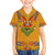 Haiti Flag Traditional Dashiki Family Matching Off The Shoulder Long Sleeve Dress and Hawaiian Shirt Yellow Color