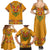 Haiti Flag Traditional Dashiki Family Matching Summer Maxi Dress and Hawaiian Shirt Yellow Color
