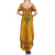 Haiti Flag Traditional Dashiki Family Matching Summer Maxi Dress and Hawaiian Shirt Yellow Color