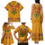 Haiti Flag Traditional Dashiki Family Matching Tank Maxi Dress and Hawaiian Shirt Yellow Color