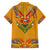 Haiti Flag Traditional Dashiki Family Matching Tank Maxi Dress and Hawaiian Shirt Yellow Color