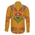 Haiti Flag Traditional Dashiki Family Matching Tank Maxi Dress and Hawaiian Shirt Yellow Color