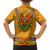 Haiti Flag Traditional Dashiki Hawaiian Shirt Yellow Color