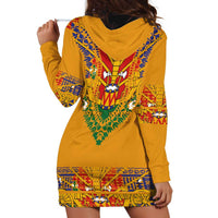 Haiti Flag Traditional Dashiki Hoodie Dress Yellow Color
