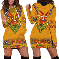 Haiti Flag Traditional Dashiki Hoodie Dress Yellow Color