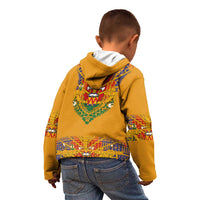 Haiti Flag Traditional Dashiki Kid Hoodie Yellow Color