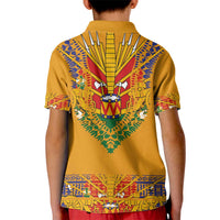 Haiti Flag Traditional Dashiki Kid Polo Shirt Yellow Color