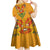 Haiti Flag Traditional Dashiki Kid Short Sleeve Dress Yellow Color