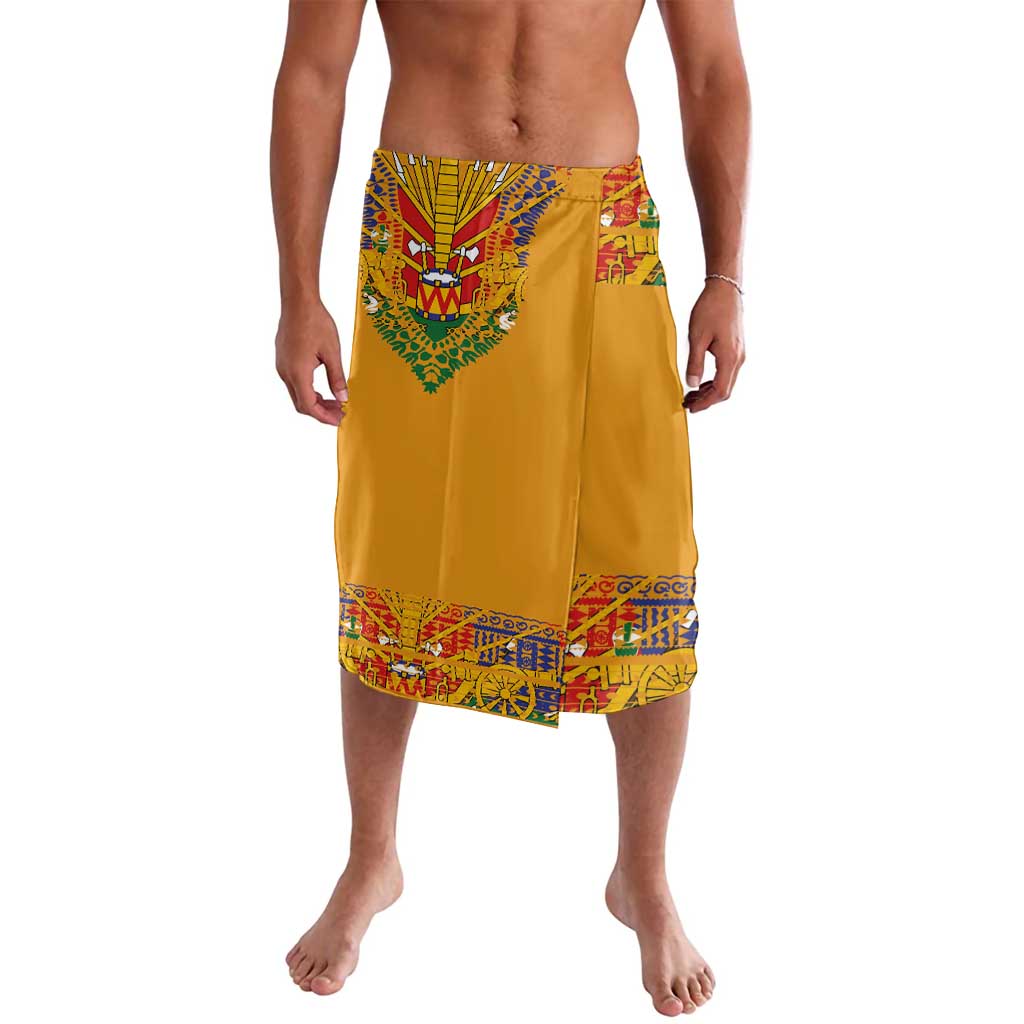 Haiti Flag Traditional Dashiki Lavalava Yellow Color
