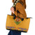 Haiti Flag Traditional Dashiki Leather Tote Bag Yellow Color