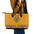 Haiti Flag Traditional Dashiki Leather Tote Bag Yellow Color