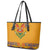 Haiti Flag Traditional Dashiki Leather Tote Bag Yellow Color