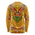 Haiti Flag Traditional Dashiki Long Sleeve Shirt Yellow Color