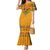Haiti Flag Traditional Dashiki Mermaid Dress Yellow Color