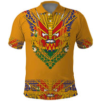 Haiti Flag Traditional Dashiki Polo Shirt Yellow Color