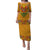 Haiti Flag Traditional Dashiki Puletasi Yellow Color