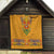 Haiti Flag Traditional Dashiki Quilt Yellow Color