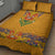 Haiti Flag Traditional Dashiki Quilt Bed Set Yellow Color