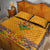 Haiti Flag Traditional Dashiki Quilt Bed Set Yellow Color