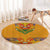 Haiti Flag Traditional Dashiki Round Carpet Yellow Color