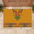Haiti Flag Traditional Dashiki Rubber Doormat Yellow Color