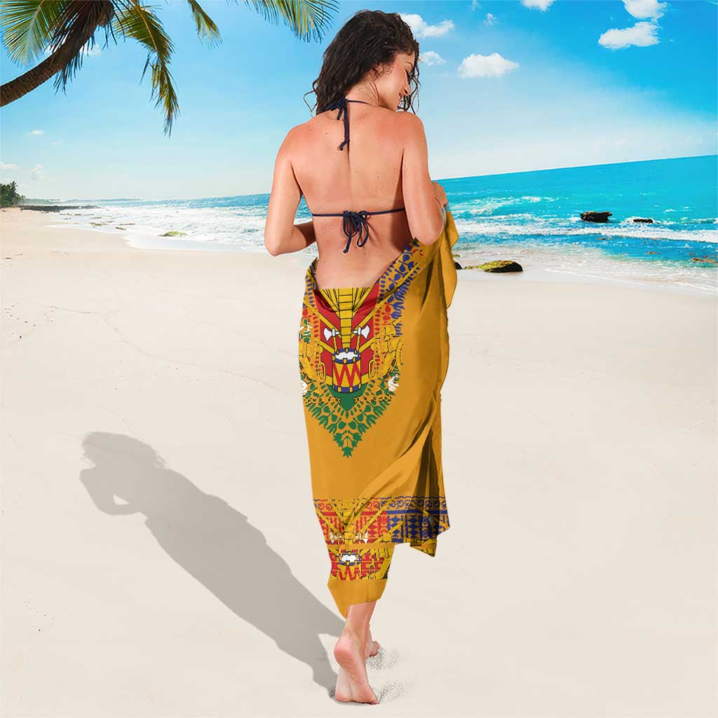 Haiti Flag Traditional Dashiki Sarong Yellow Color