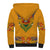 Haiti Flag Traditional Dashiki Sherpa Hoodie Yellow Color