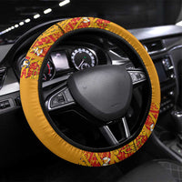 Haiti Flag Traditional Dashiki Steering Wheel Cover Yellow Color