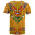 Haiti Flag Traditional Dashiki T Shirt Yellow Color