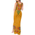 Haiti Flag Traditional Dashiki Tank Maxi Dress Yellow Color