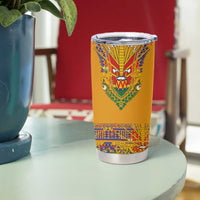 Haiti Flag Traditional Dashiki Tumbler Cup Yellow Color