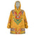 Haiti Flag Traditional Dashiki Wearable Blanket Hoodie Yellow Color