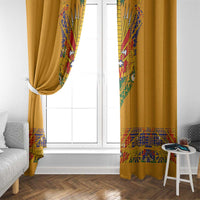 Haiti Flag Traditional Dashiki Window Curtain Yellow Color