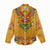 Haiti Flag Traditional Dashiki Women Casual Shirt Yellow Color