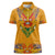 Haiti Flag Traditional Dashiki Women Polo Shirt Yellow Color