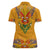 Haiti Flag Traditional Dashiki Women Polo Shirt Yellow Color