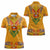 Haiti Flag Traditional Dashiki Women Polo Shirt Yellow Color