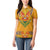 Haiti Flag Traditional Dashiki Women Polo Shirt Yellow Color