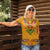 Haiti Flag Traditional Dashiki Women Polo Shirt Yellow Color