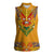 Haiti Flag Traditional Dashiki Women Sleeveless Polo Shirt Yellow Color