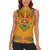 Haiti Flag Traditional Dashiki Women Sleeveless Polo Shirt Yellow Color