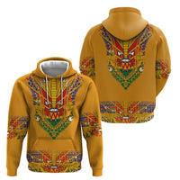 Haiti Flag Traditional Dashiki Zip Hoodie Yellow Color