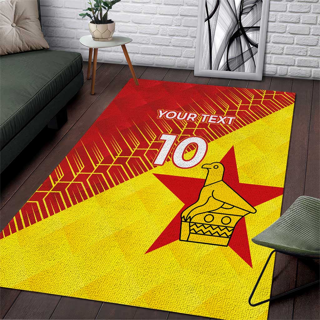 Custom Zimbabwe Cricket Area Rug Flame Warriors Zimbabwe Spirit - Wonder Print Shop