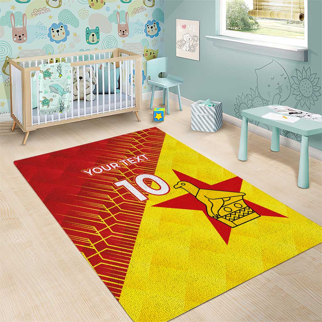 Custom Zimbabwe Cricket Area Rug Flame Warriors Zimbabwe Spirit - Wonder Print Shop