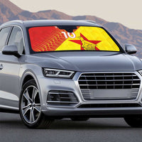 Custom Zimbabwe Cricket Auto Sun Shade Flame Warriors Zimbabwe Spirit - Wonder Print Shop