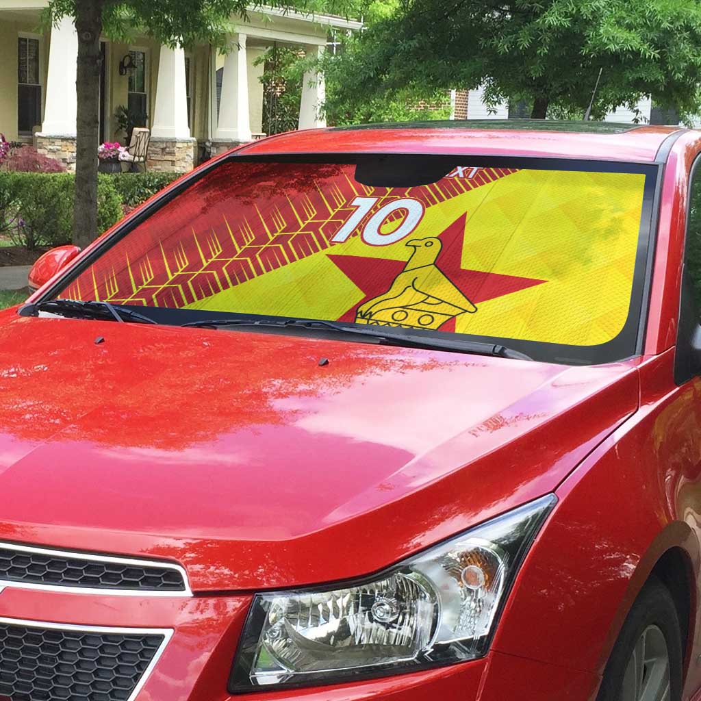Custom Zimbabwe Cricket Auto Sun Shade Flame Warriors Zimbabwe Spirit - Wonder Print Shop