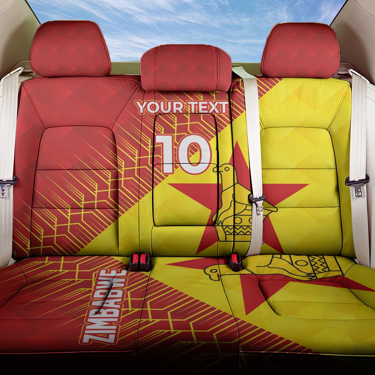 Custom Zimbabwe Cricket Back Car Seat Cover Flame Warriors Zimbabwe Spirit - Wonder Print Shop